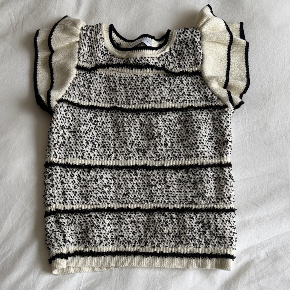 Petal & Pup Black and Cream Knit Sweater